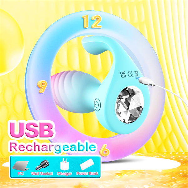 Dual Motors Anal Toys Vibrating Butt Plug with Crystal Diamond