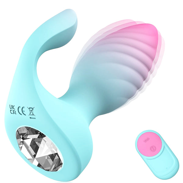 Dual Motors Anal Toys Vibrating Butt Plug with Crystal Diamond