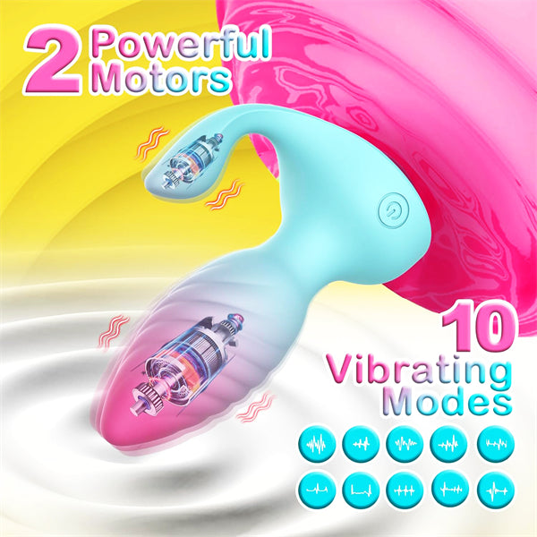 Dual Motors Anal Toys Vibrating Butt Plug with Crystal Diamond