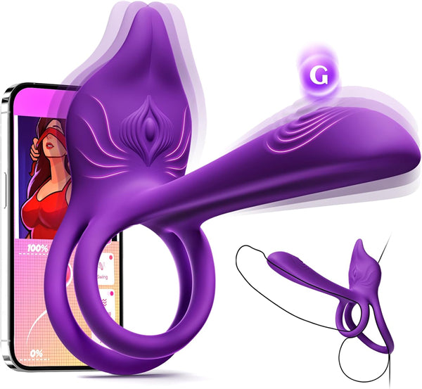 Dual Penis Ring Vibrator with Fox-Shaped Clitoral Stimulator