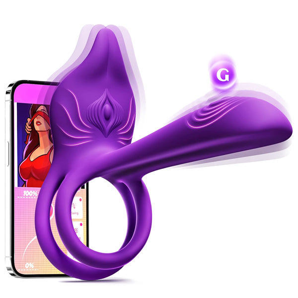Dual Penis Ring Vibrator with Fox-Shaped Clitoral Stimulator