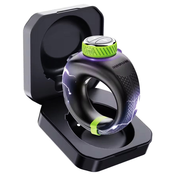 E-stim Penis Trainer Vibrator Cock Ring Masturbator with 10 Vibrations & Electro Shocks