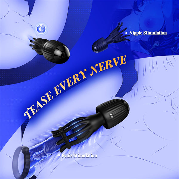 Flexible Finger Male Masturbator Stroker With Vibration Stimulation