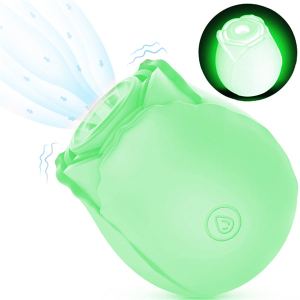 Glow In Dark Rose Vibrator Light Blue