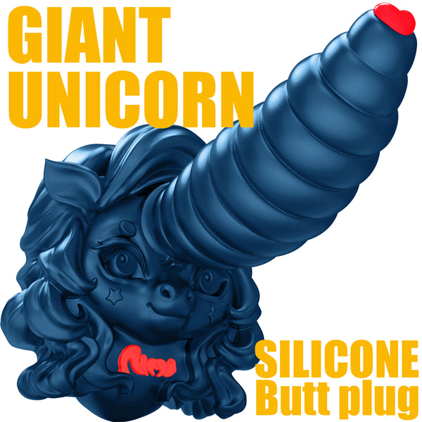 Giant Unicorn Dildo Blue