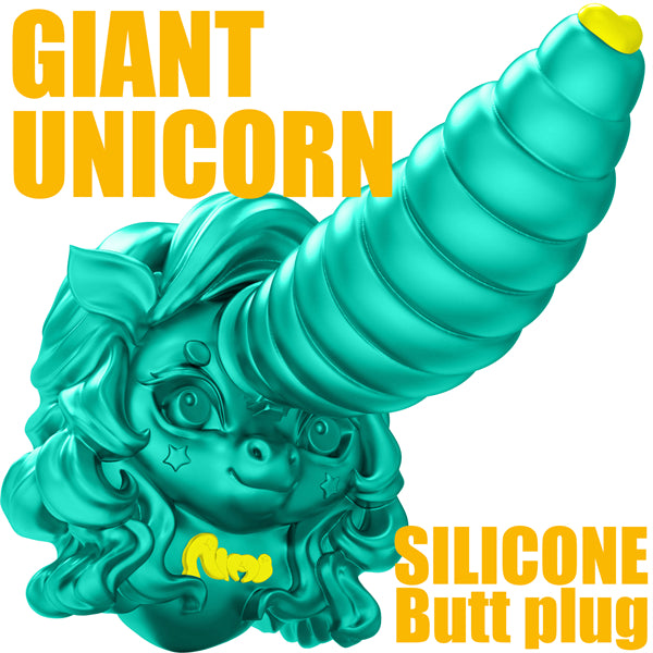 Giant Unicorn Dildo Green
