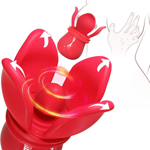 Grabbing Rose Nipple Sex Toy with 360° Tongue Vibrator