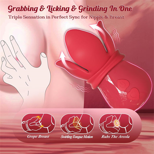 Grabbing Rose Nipple Sex Toy with 360 Tongue Vibrator | ROSETOY Grabbing Rose Nipple Sex Toy with 360 Tongue Vibrator | ROSETOY