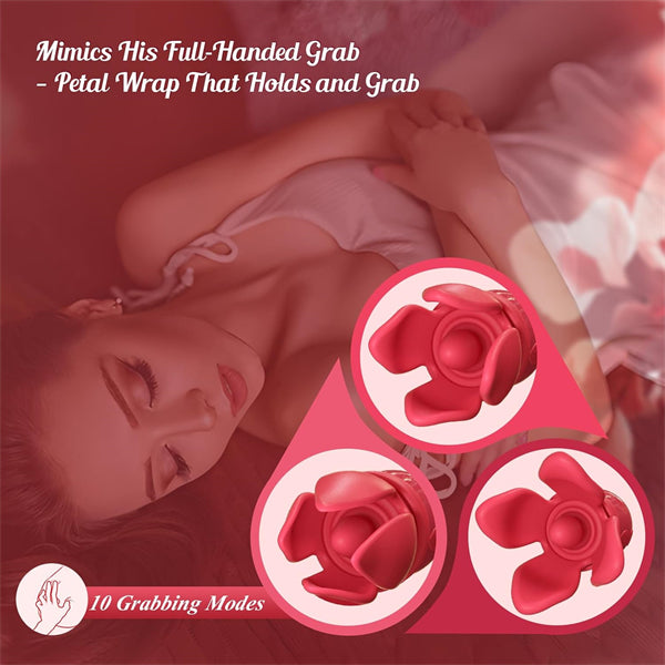 Grabbing Rose Nipple Sex Toy with 360° Tongue Vibrator