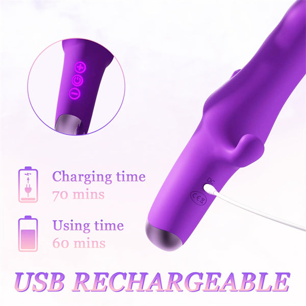 G spot Dildo Rabbit Vibrator Wand Purple