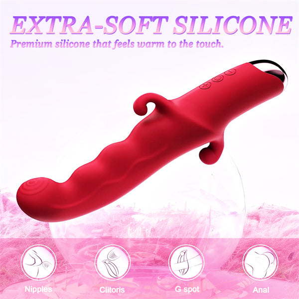 G spot Dildo Rabbit Vibrator Wand Red