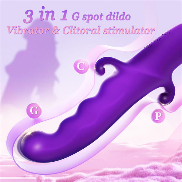G spot Dildo Rabbit Vibrator Wand Purple