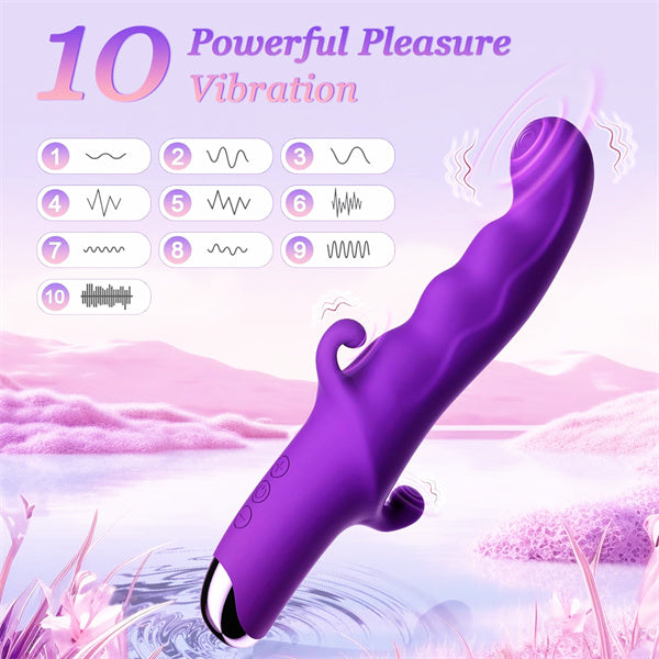 G spot Dildo Rabbit Vibrator Wand Purple