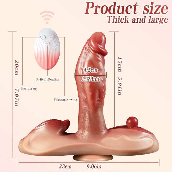 Heated Sit & Ride Thrusting Vibrator with Triple-Zone Stimulation