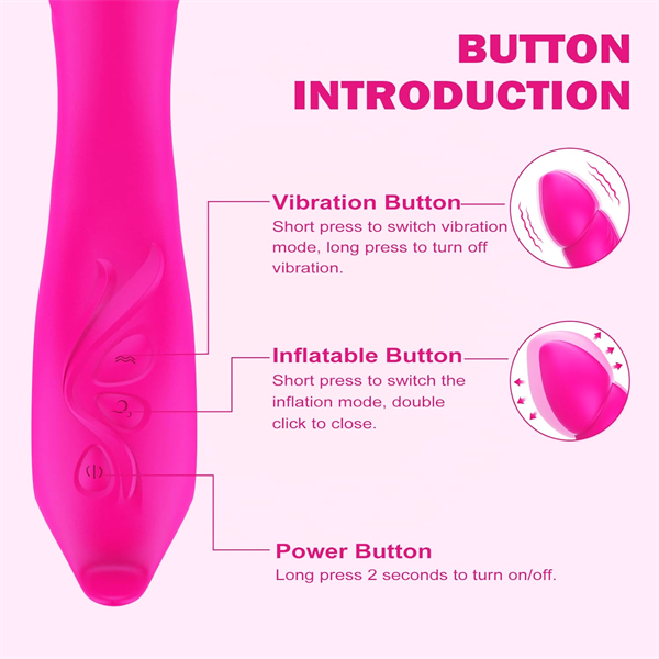 Inflatable Dildo Vibrators Hot Pink
