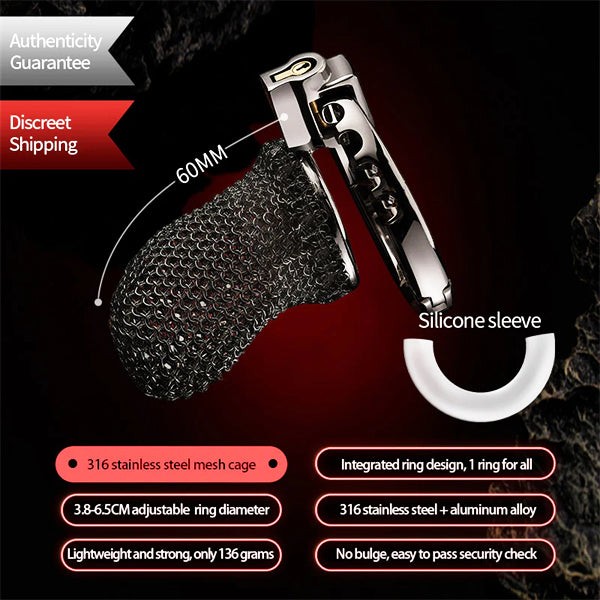 LOCKINK 316 Stainless Steel Hauberk Chastity Cage