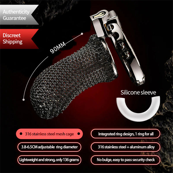 LOCKINK 316 Stainless Steel Hauberk Chastity Cage