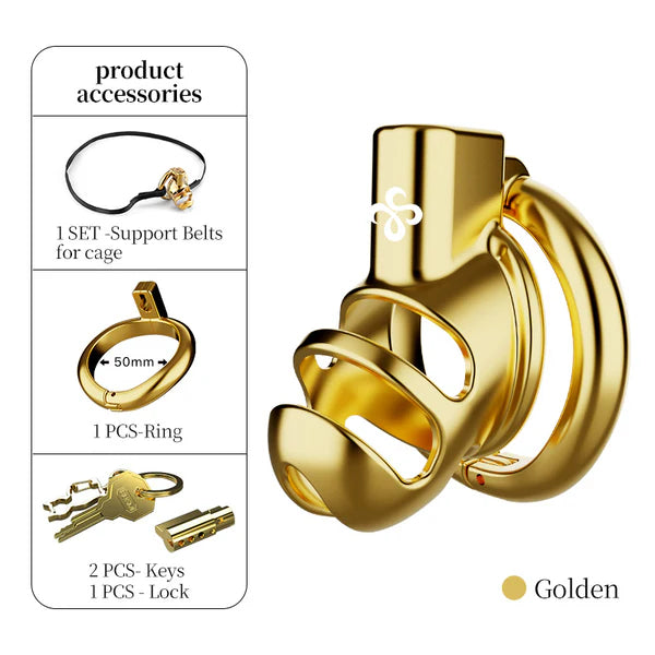 LOCKINK Sevanda Stainless Steel Metal Rhino Horn Chastity Cage Device