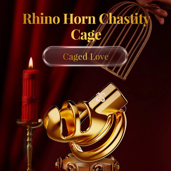 LOCKINK Sevanda Stainless Steel Metal Rhino Horn Chastity Cage Device