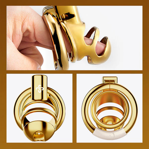 LOCKINK Sevanda Stainless Steel Metal Rhino Horn Chastity Cage Device