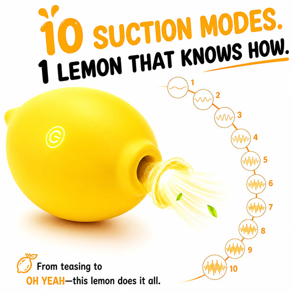 Lemon-shaped 10 Mode Suction Clitoral Massager Vibrator