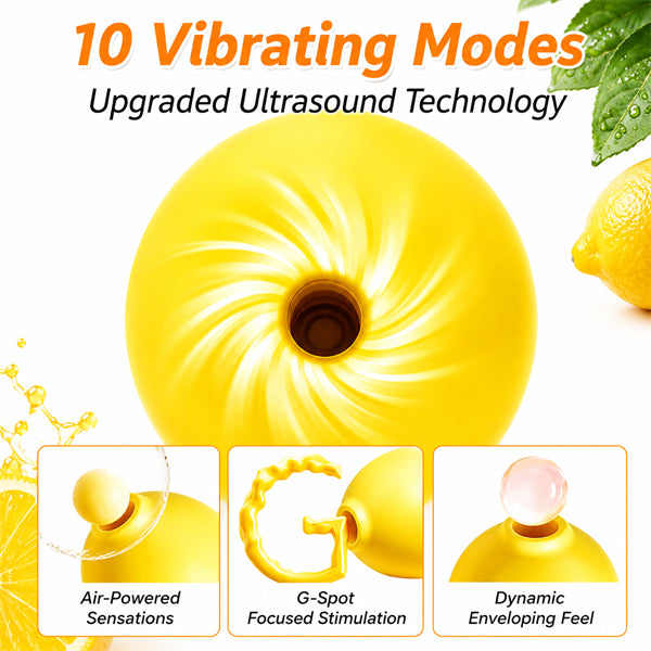Lemon-shaped 10 Mode Suction Clitoral Massager Vibrator