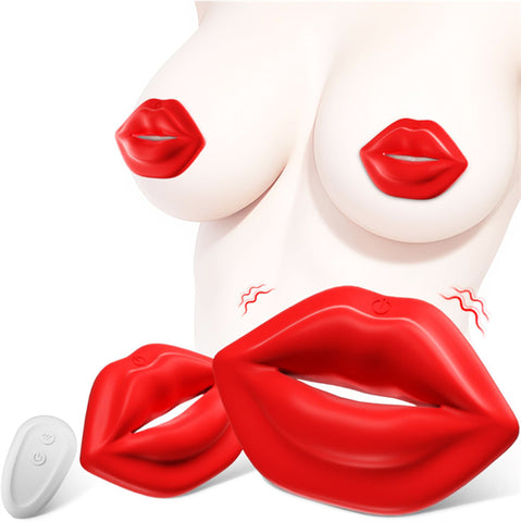 Lip Design Nipple Vibrator Toy With Remote Control