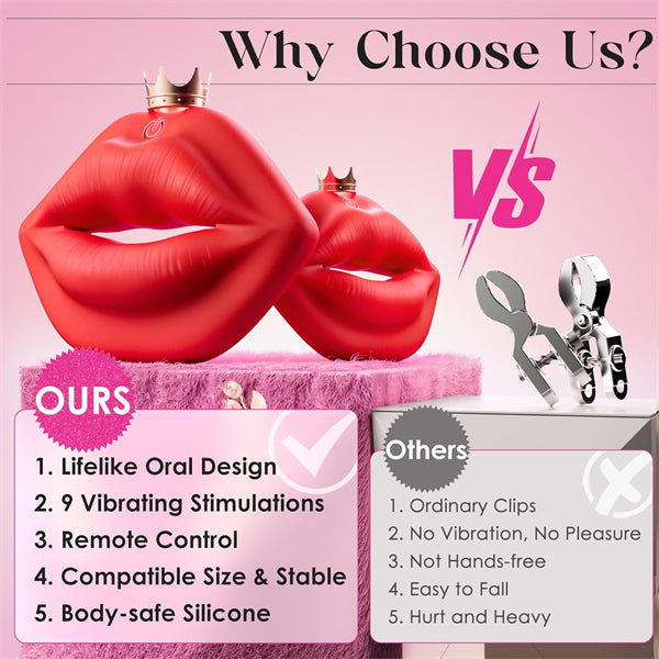 Lip Design Nipple Vibrator Toy With Remote Control