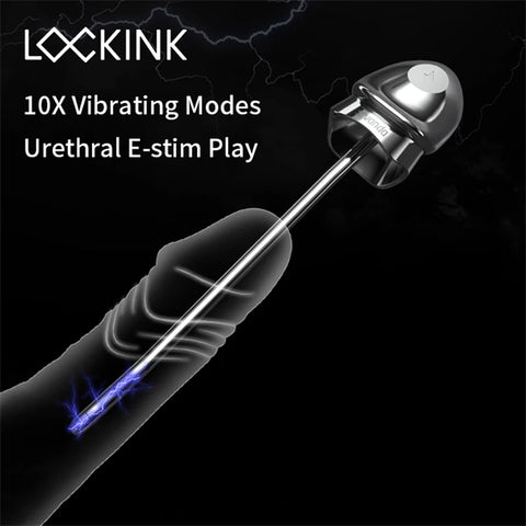 LOCKINK Penis Ring Electrical Stimulation Metal Plug G-Spot Male Prostate Masturbation
