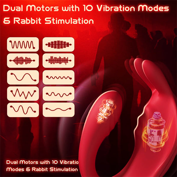 Long Distance Panty Vibrator with Rabbit Stimulator for G Spot Clitoral Penis Pleasure