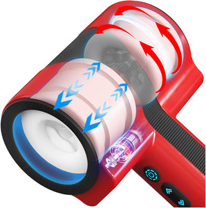 Dual-Sleeve Automatic Thrusting Rotating Vibrating Blowjob Stroker