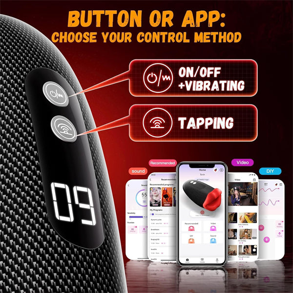 Male Masturbator 360° Wrapped 9 Tapping Vibrating Male Vibrator