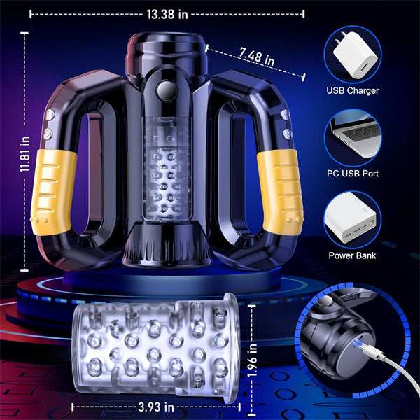 Buy Handle 10 Thrusting & Rotating Modes Male Stroker | Male Stroker |  Rosetoy  ROSETOY
