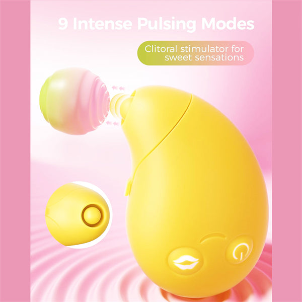 Mango-Shaped 2-in-1 Vibrator with Sucking & Pulsation Modes