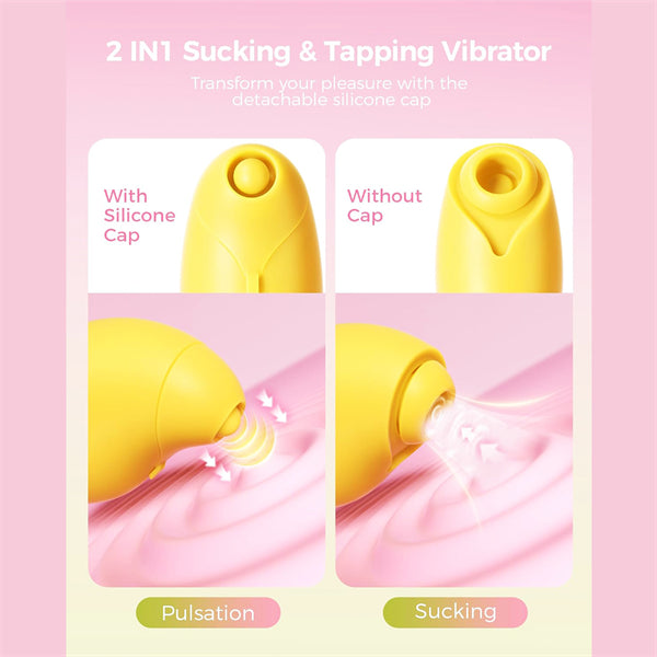 Mango-Shaped 2-in-1 Vibrator with Sucking & Pulsation Modes