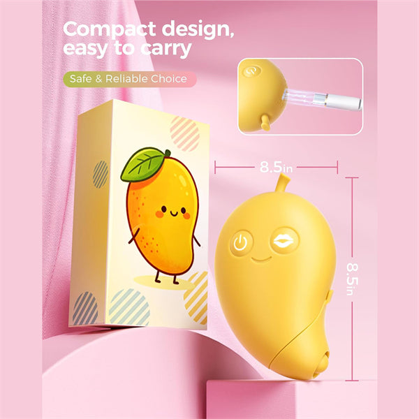 Mango-Shaped 2-in-1 Vibrator with Sucking & Pulsation Modes
