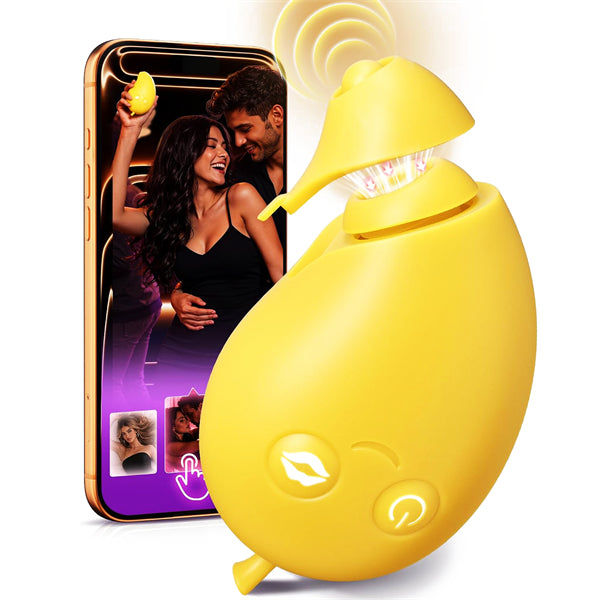 Mango-Shaped 2-in-1 Vibrator with Sucking & Pulsation Modes