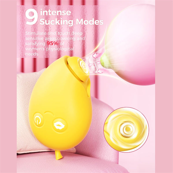 Mango-Shaped 2-in-1 Vibrator with Sucking & Pulsation Modes
