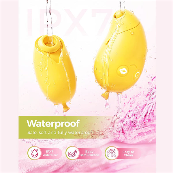 Mango-Shaped 2-in-1 Vibrator with Sucking & Pulsation Modes