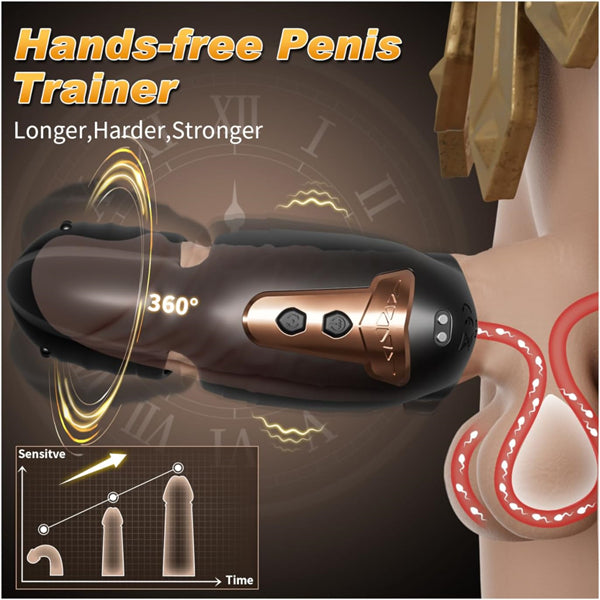 Men Penis Trainer with 10 Vibrating & 360° Swing Glans Training