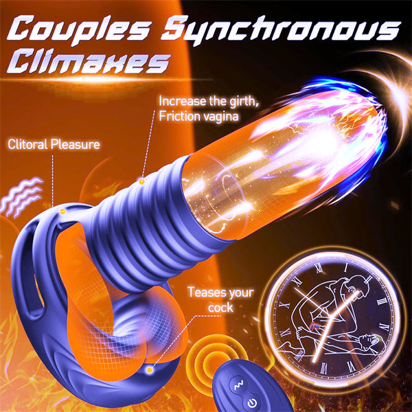 Mens Vibrator with Ribbed Penis Sleeve