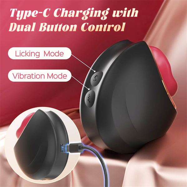10 Modes Mouth-Shaped Black Biting Vibrators With Cover