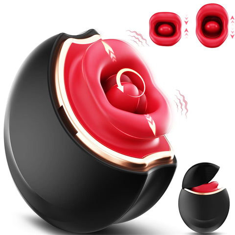 10 Modes Mouth-Shaped Black Biting Vibrators With Cover