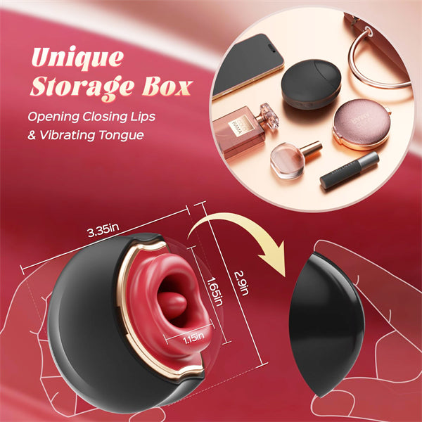 10 Modes Mouth-Shaped Black Biting Vibrators With Cover