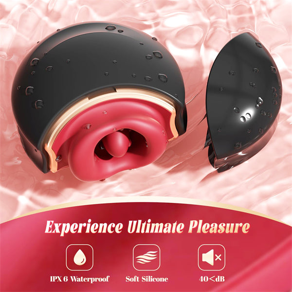 10 Modes Mouth-Shaped Black Biting Vibrators With Cover