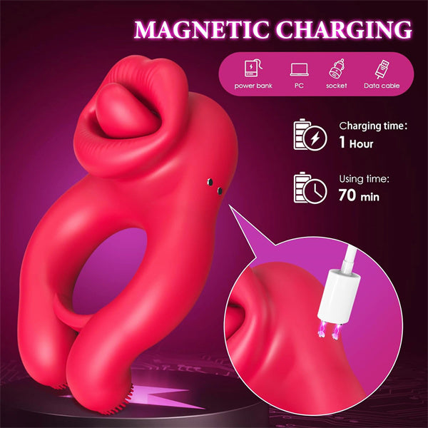 Mouth Biting Vibrating Cock Ring