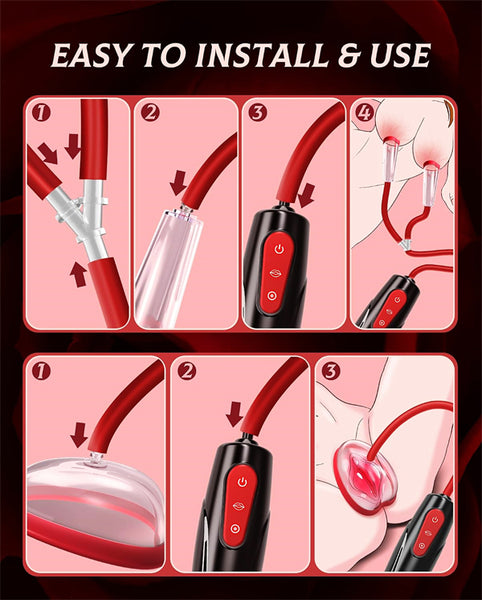 Nipple Sucking BDSM Toys Kit Electric Vacuum Vagina Sex Pump