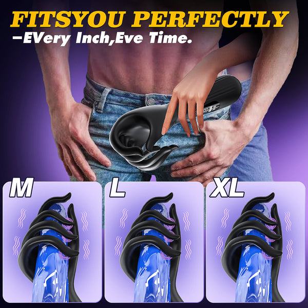 Hand-Shaped Vibrating Male Stroker with Digital Display