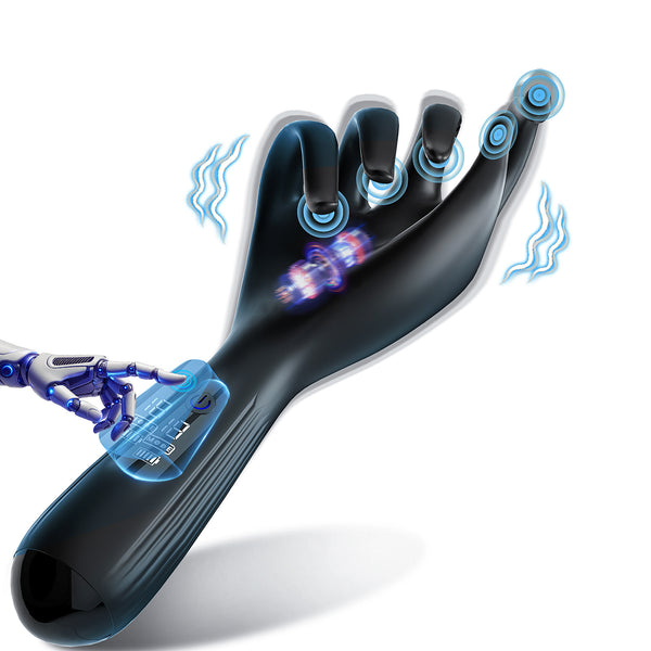 Hand-Shaped Vibrating Male Stroker with Digital Display