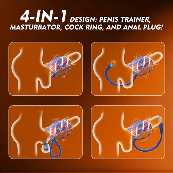 Penis Vibrator Male Masturbator with Detachable Butt Plug and Cock Ring